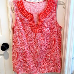 Sleeveless paisley blouse